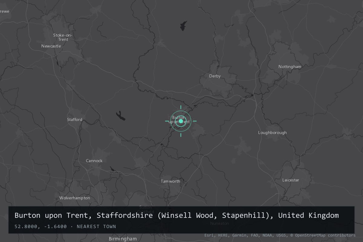 Where it happened: Burton upon Trent, Staffordshire (Winsell Wood, Stapenhill), United Kingdom