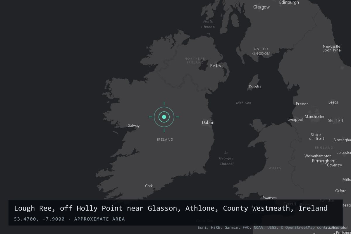 Where it happened: Lough Ree, off Holly Point near Glasson, Athlone, County Westmeath, Ireland