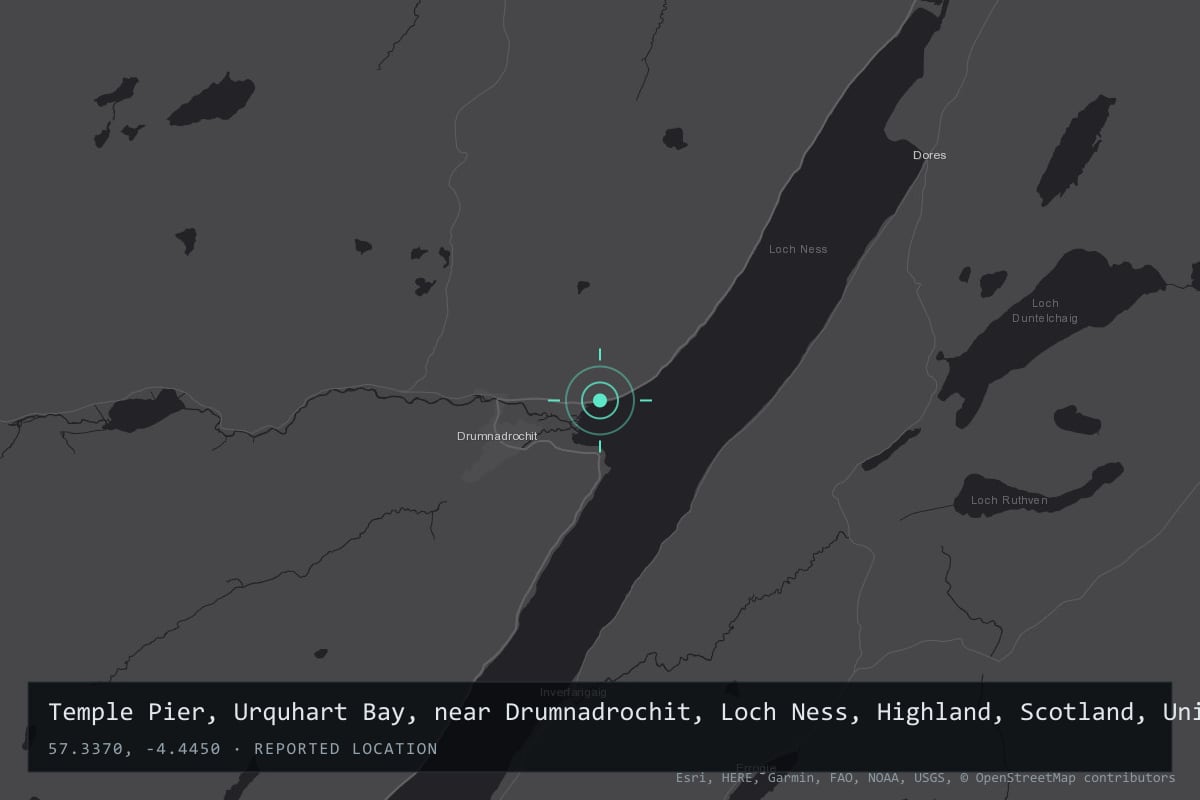 Where it happened: Temple Pier, Urquhart Bay, near Drumnadrochit, Loch Ness, Highland, Scotland, United Kingdom