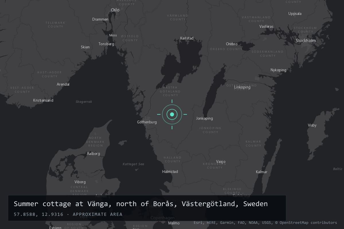 Where it happened: Summer cottage at Vänga, north of Borås, Västergötland, Sweden