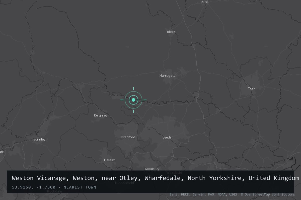 Where it happened: Weston Vicarage, Weston, near Otley, Wharfedale, North Yorkshire, United Kingdom