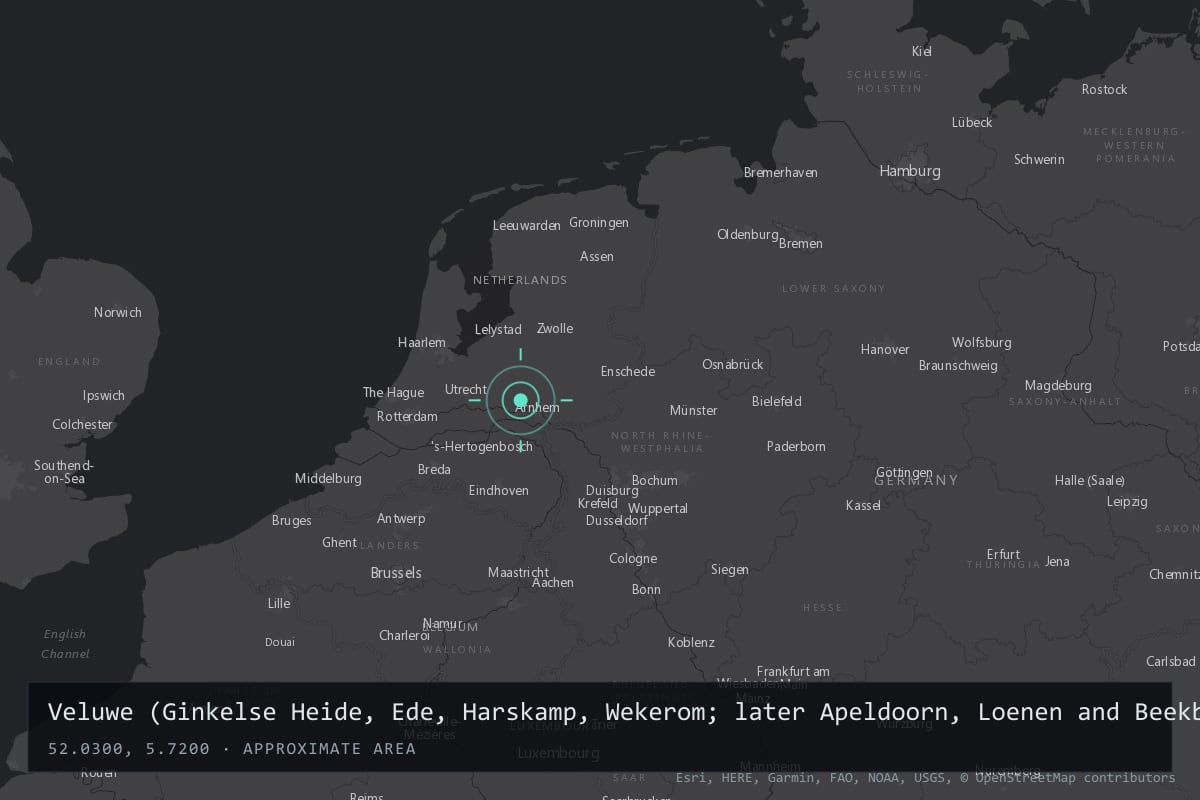 Where it happened: Veluwe (Ginkelse Heide, Ede, Harskamp, Wekerom; later Apeldoorn, Loenen and Beekbergen), Gelderland, Netherlands