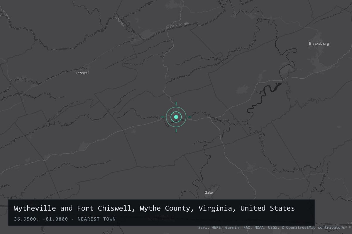 Where it happened: Wytheville and Fort Chiswell, Wythe County, Virginia, United States