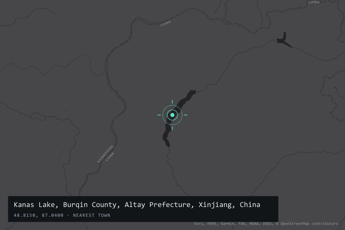 Where it happened: Kanas Lake, Burqin County, Altay Prefecture, Xinjiang, China