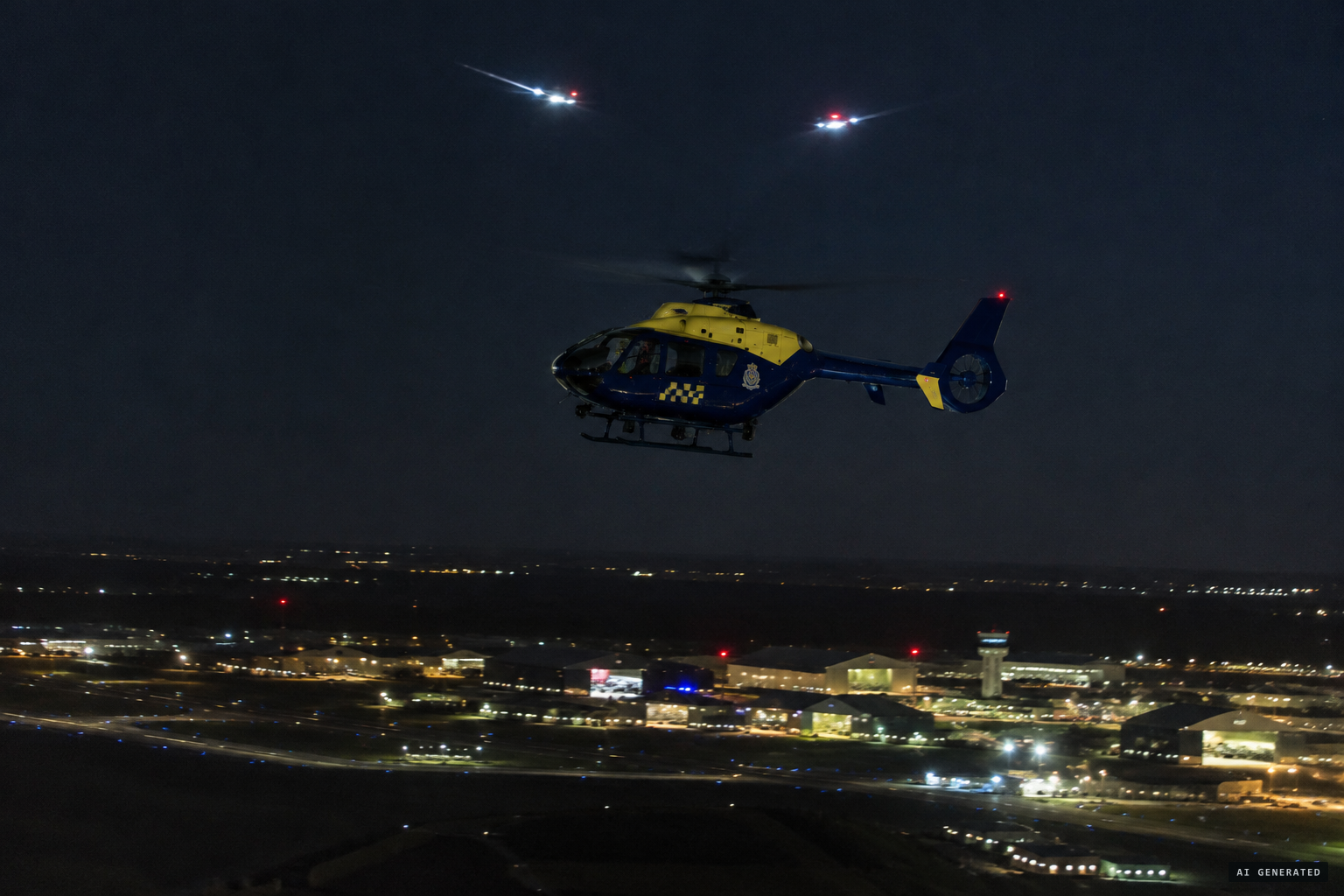November 22, around 21:36: the police helicopter reaches Lakenheath