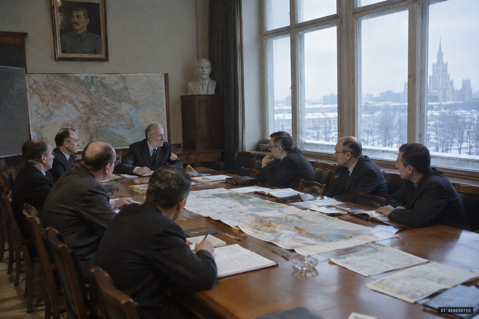 The Academy of Sciences' 'snowman commission' meets in January 1958
