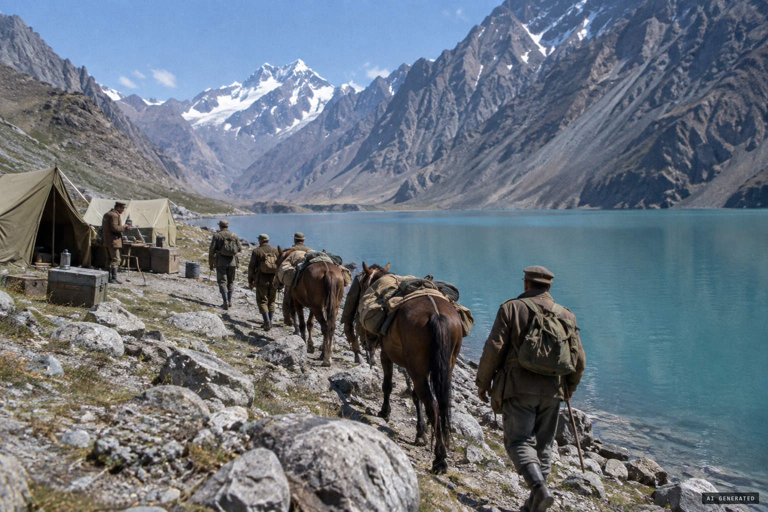 The 1958 expedition works around Sarez Lake and the upper Balyandkiik valley