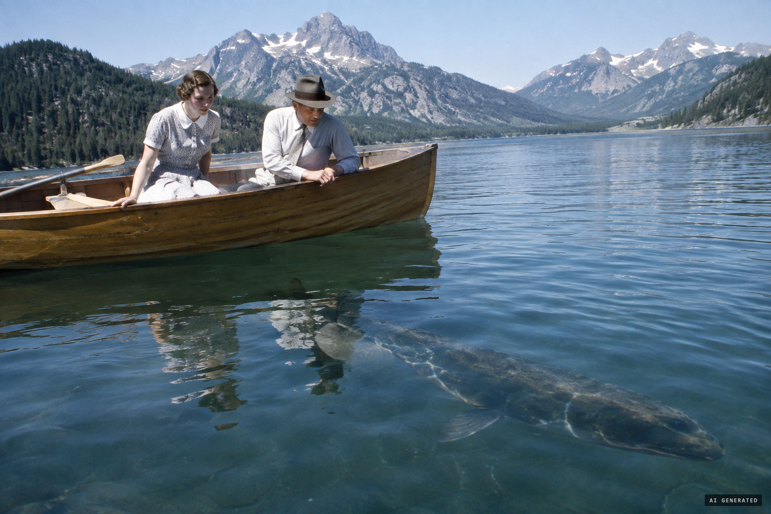 1932: the Reeseys report a great fish longer than their boat