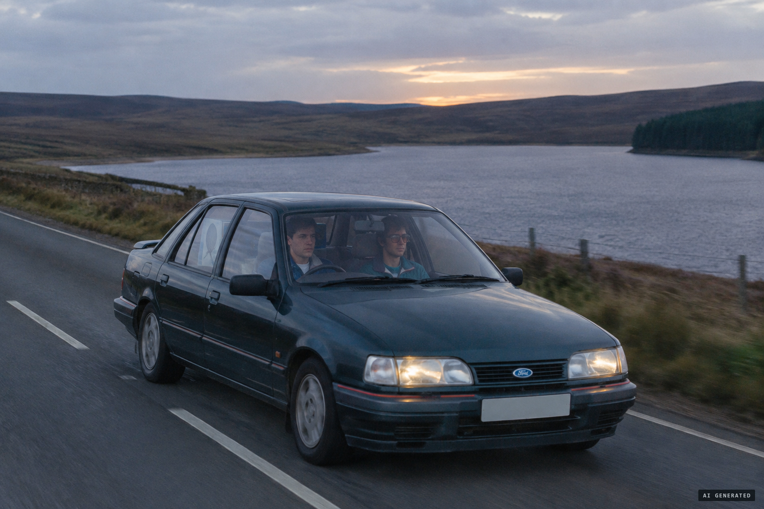 Garry Wood and Colin Wright drive southwest on the A70 to deliver a satellite TV system