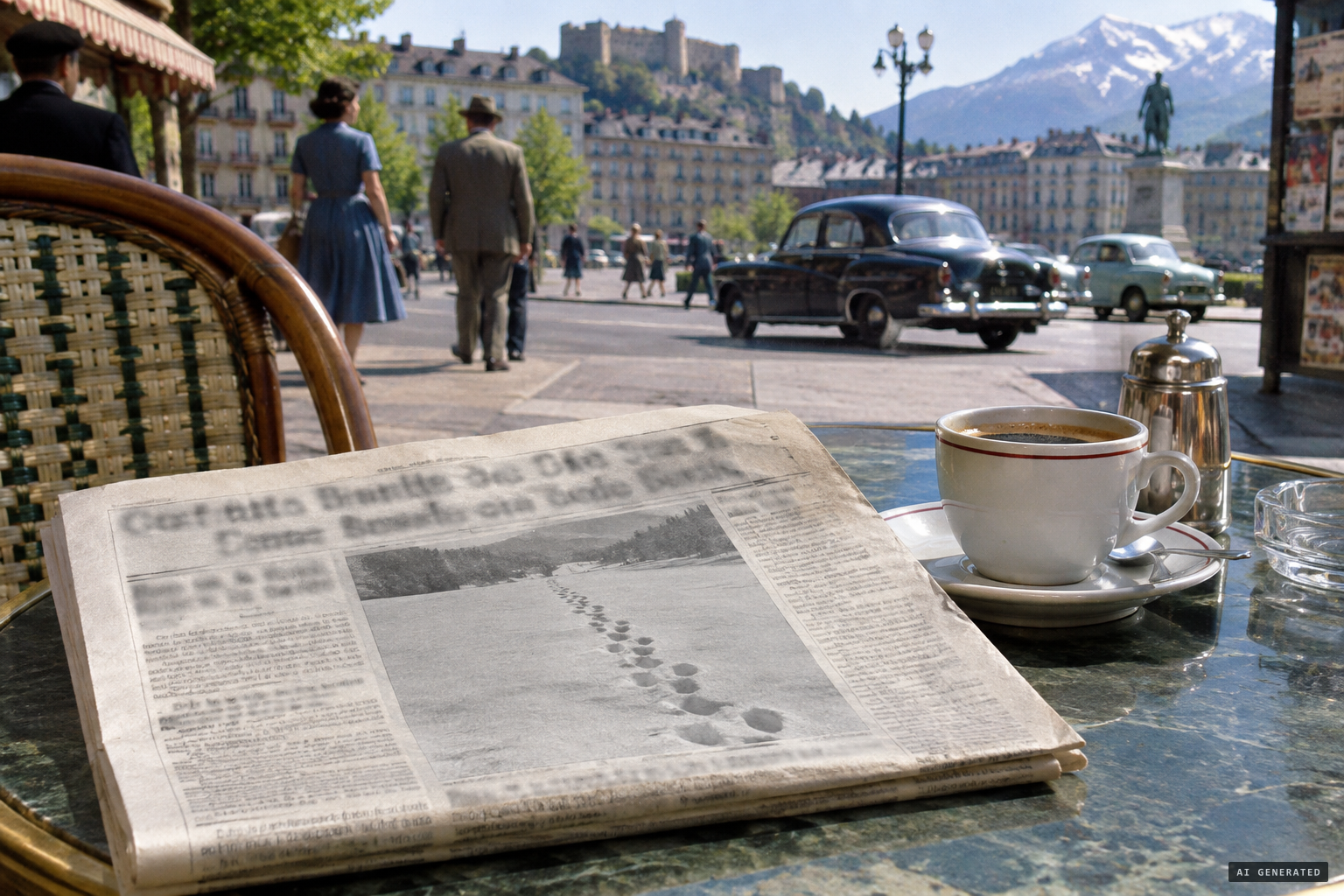 The story makes the front page of the Dauphiné Libéré, 5 June 1955