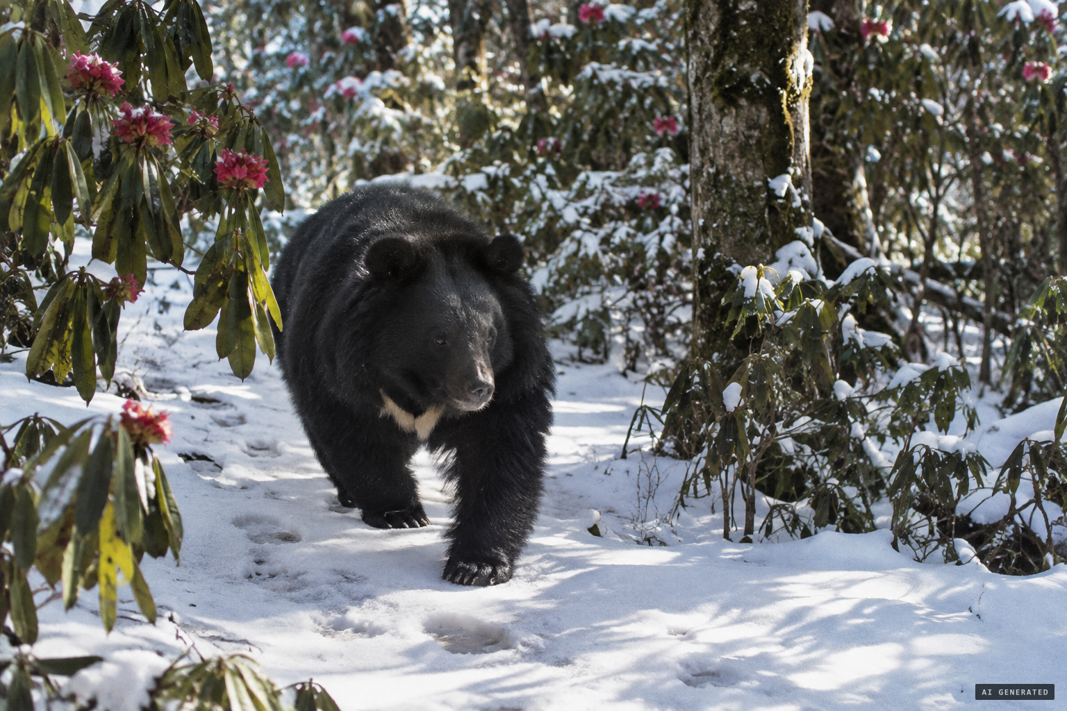 The explanations: a bear, or ordinary prints enlarged by the melting snow