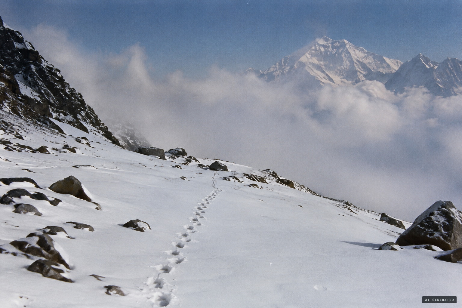 The animal was never seen — only its trail across a col