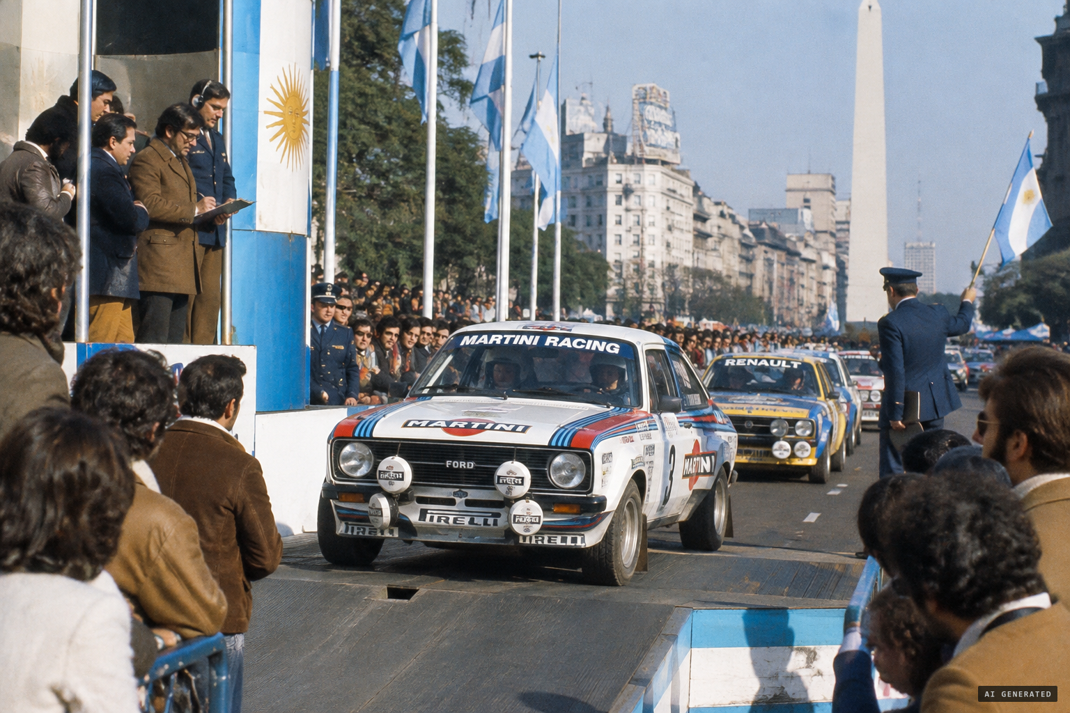 The Vuelta a la América del Sur leaves Buenos Aires, 17 August 1978