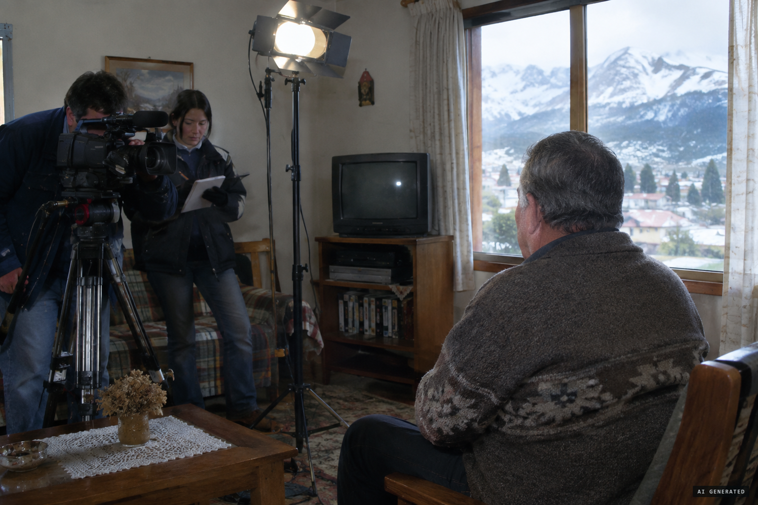 Moya, found in Coyhaique, tells TVN he was inside a craft