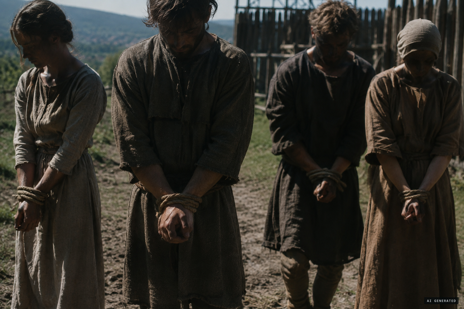 The captives: nothing recorded of their looks or speech
