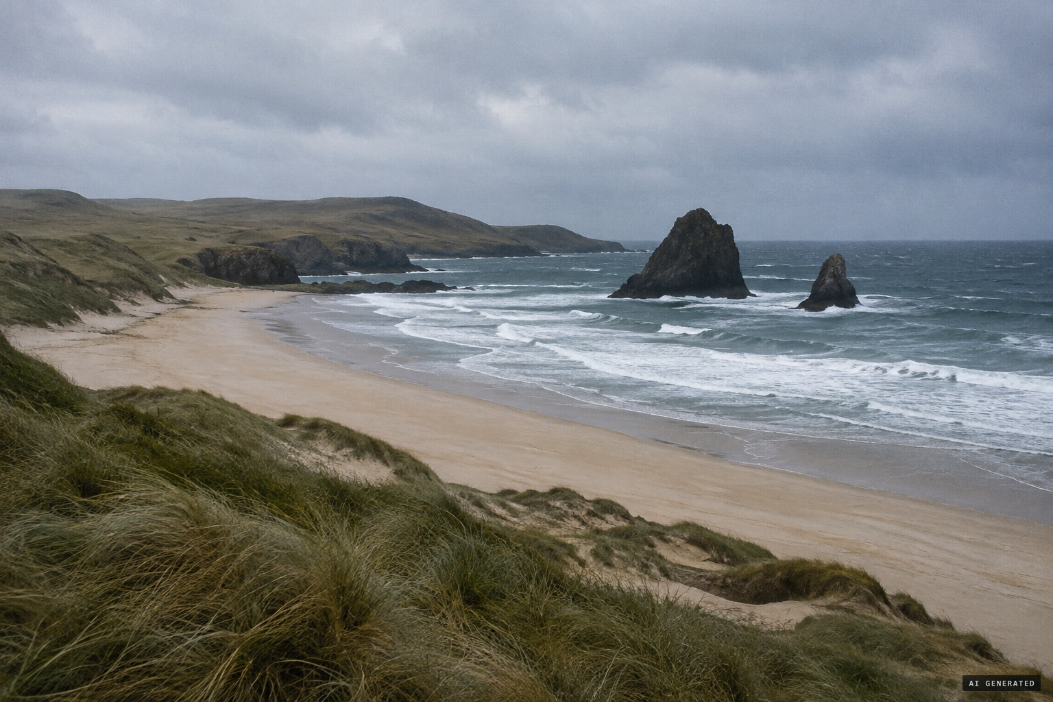 Sandwood Bay, remote on the Sutherland coast south of Cape Wrath