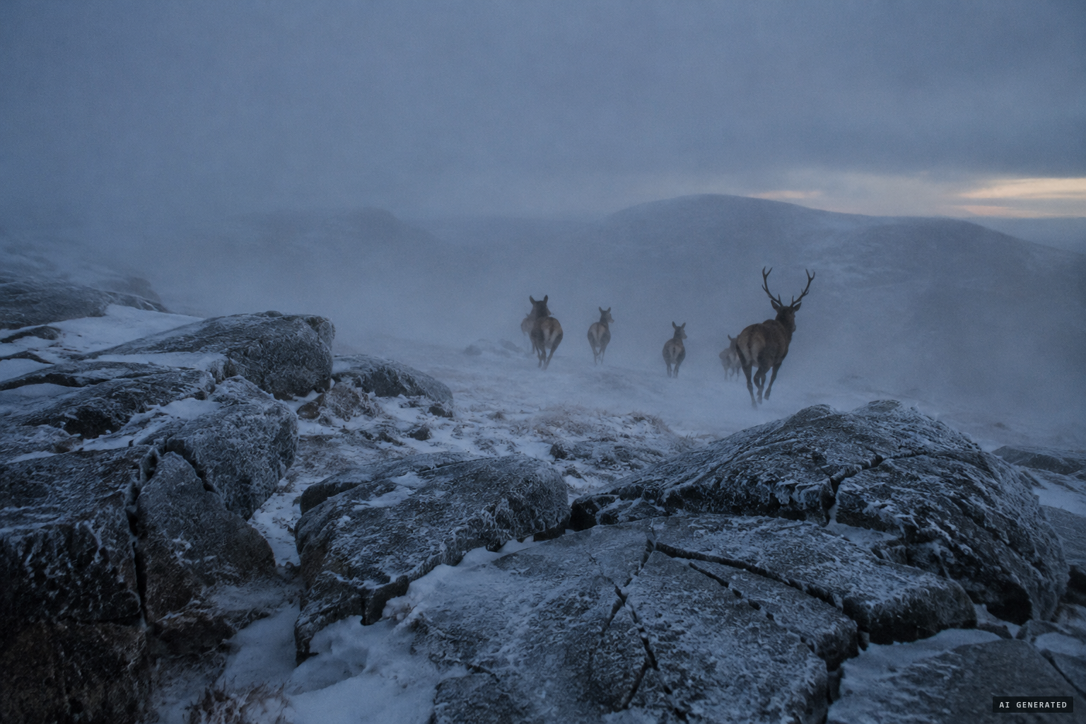 Other suspects for the footsteps: cracking rock and ice, fleeing deer