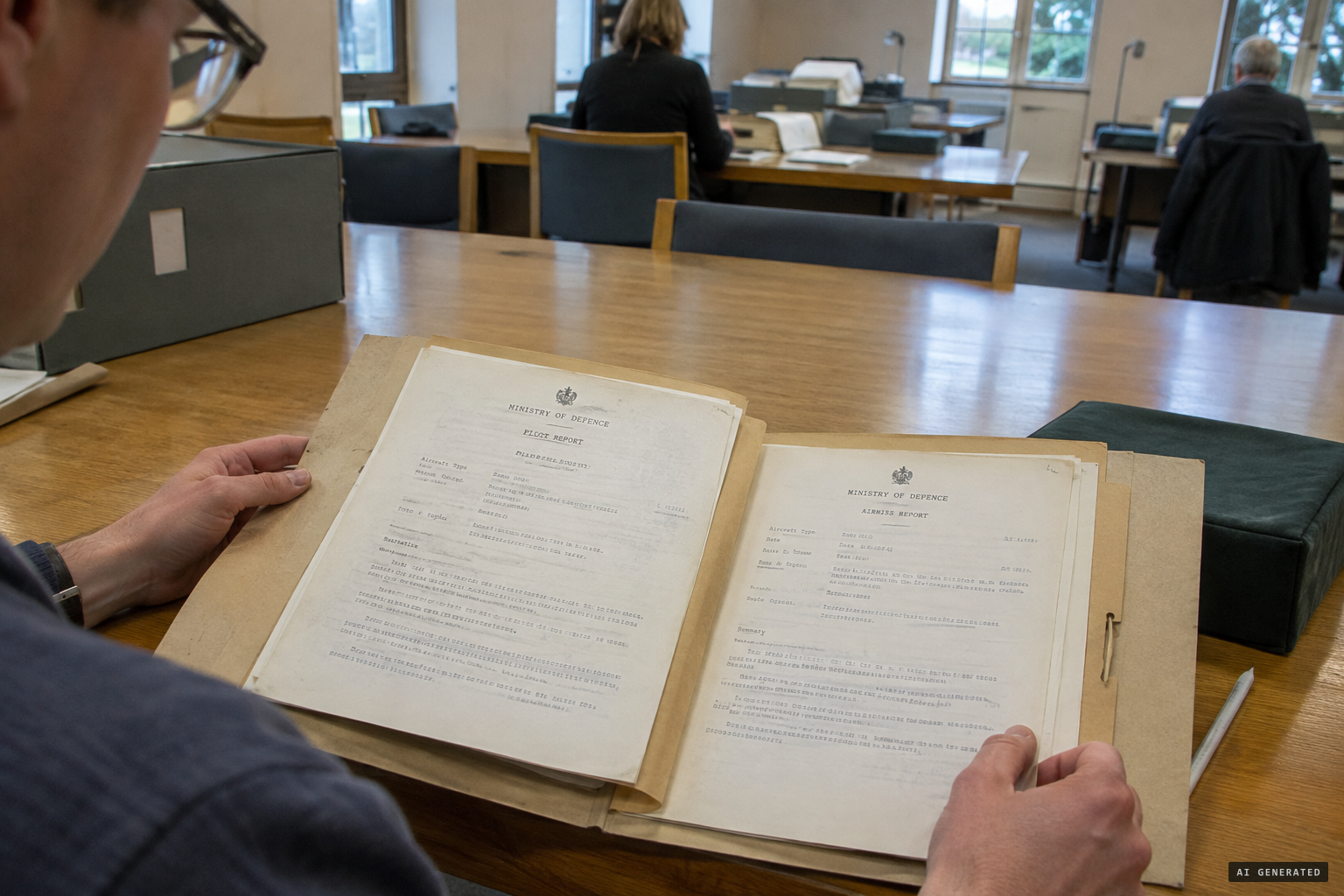 In 2008 the pilot's report and airmiss files are released to The National Archives