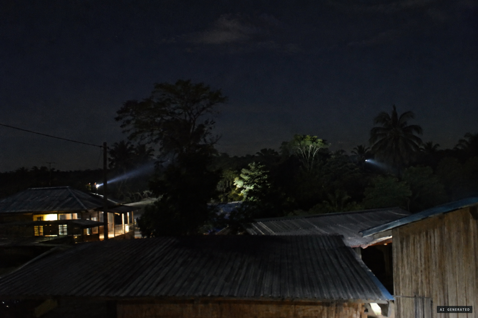 Sceptics identify the 'being on a roof' as a tree, and other lights as flashlights