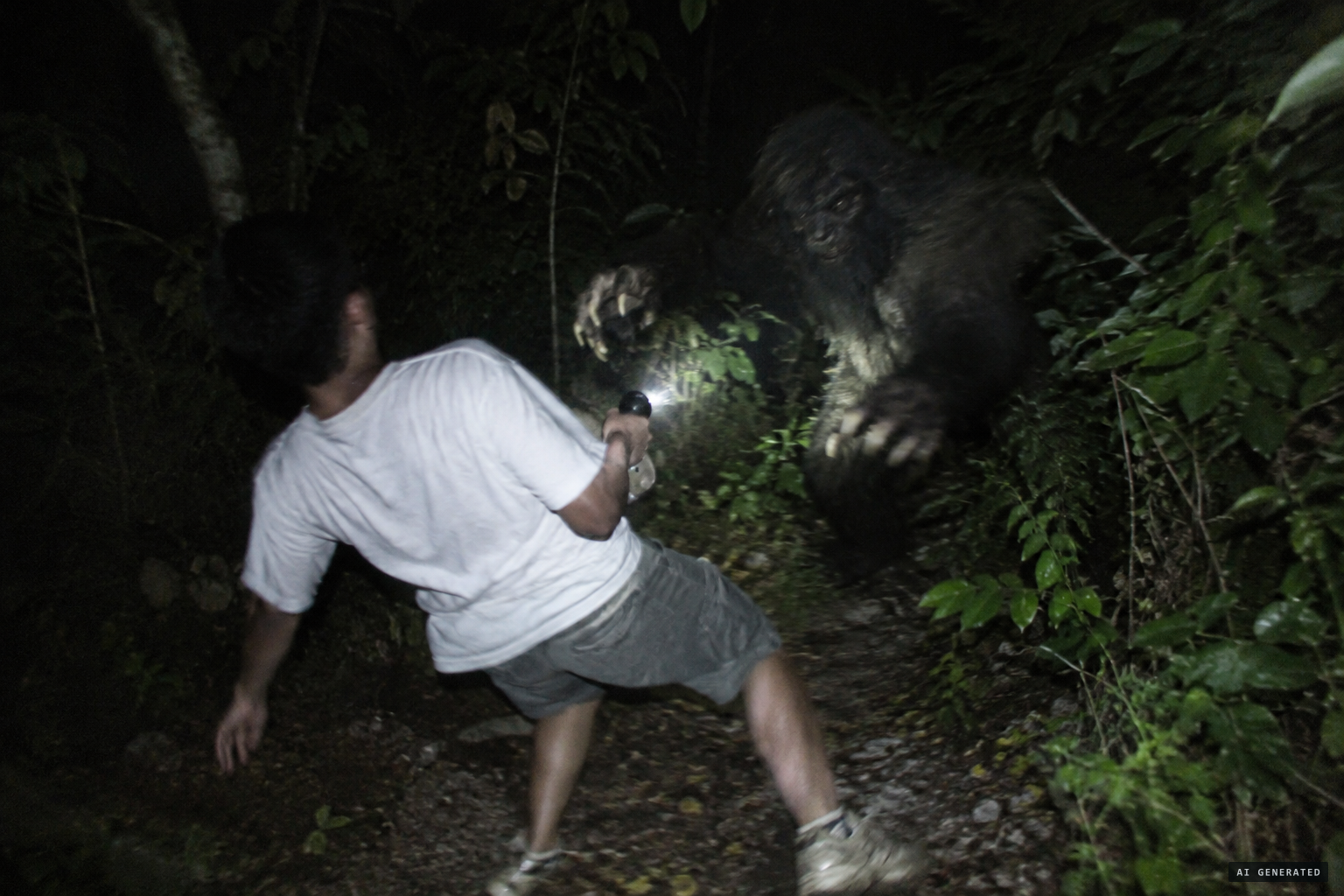 Salvador Aguilar attacked by a hairy creature with long nails