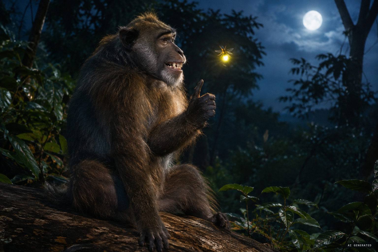 Amomongo and Iput-Iput, the ape and the firefly