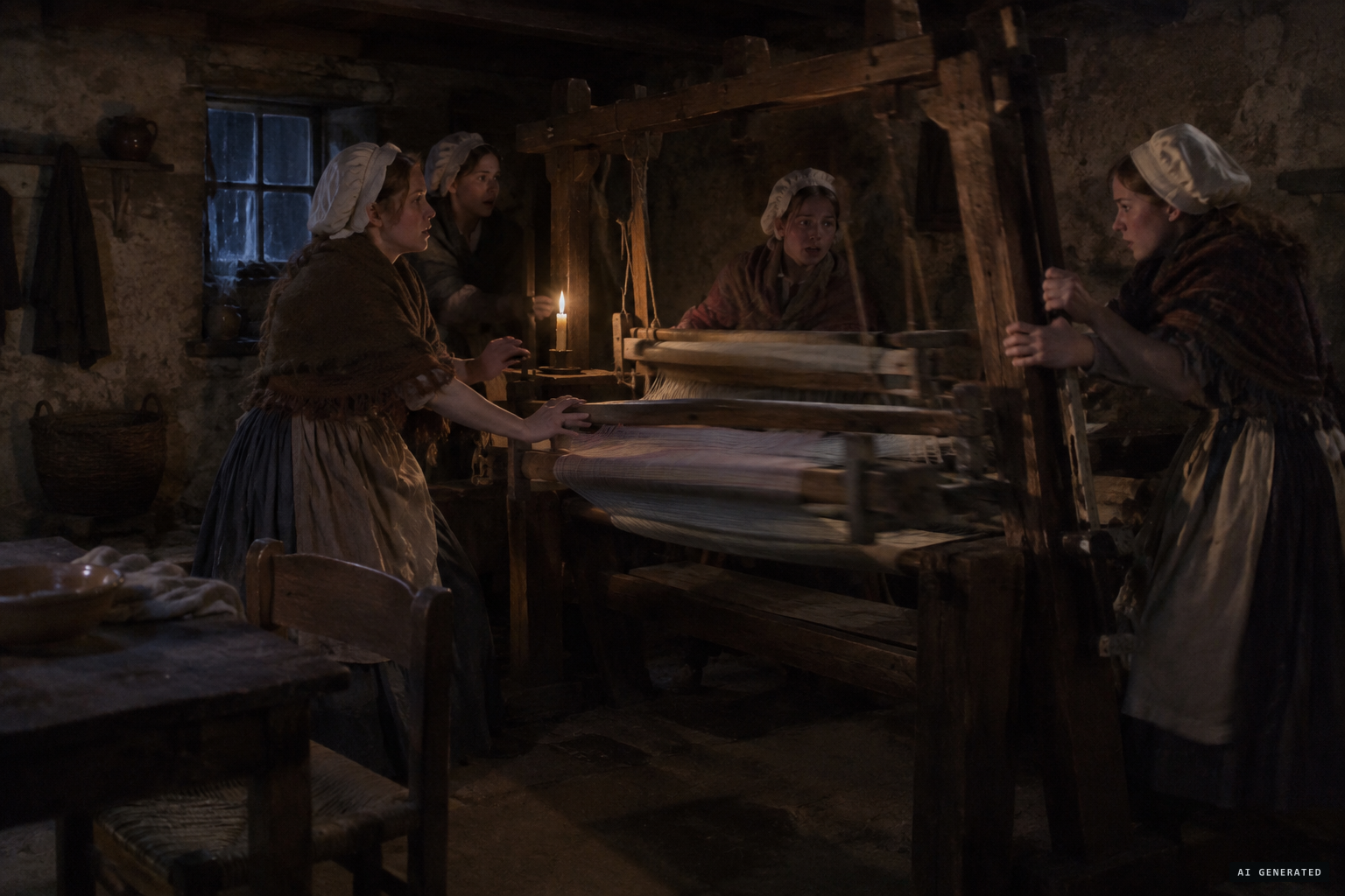 15 January 1846: the oak weaving frame begins to jerk as if alive