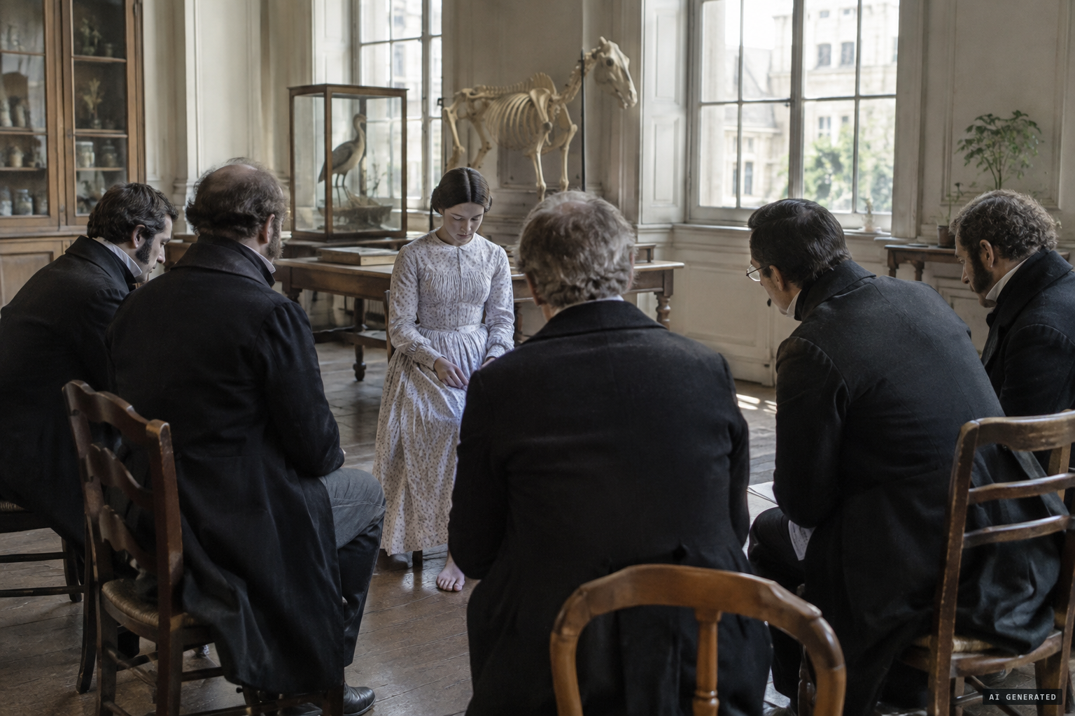 The Academy commission tests her at the Jardin des Plantes and sees almost nothing