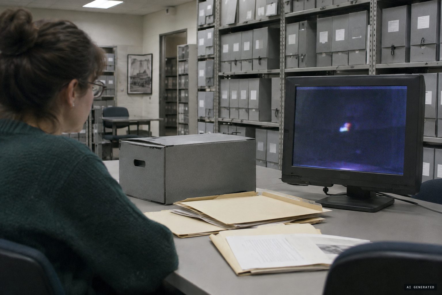 The records and a blurry three-second clip are released in the National Archives' UAP collection