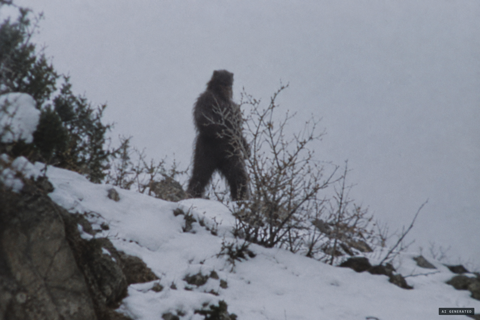 Legs apart, right shoulder turned toward him, the body covered in dark hair