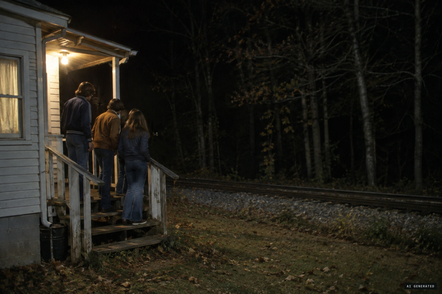 April Edwards and friends hear strange noises behind the Edwards house