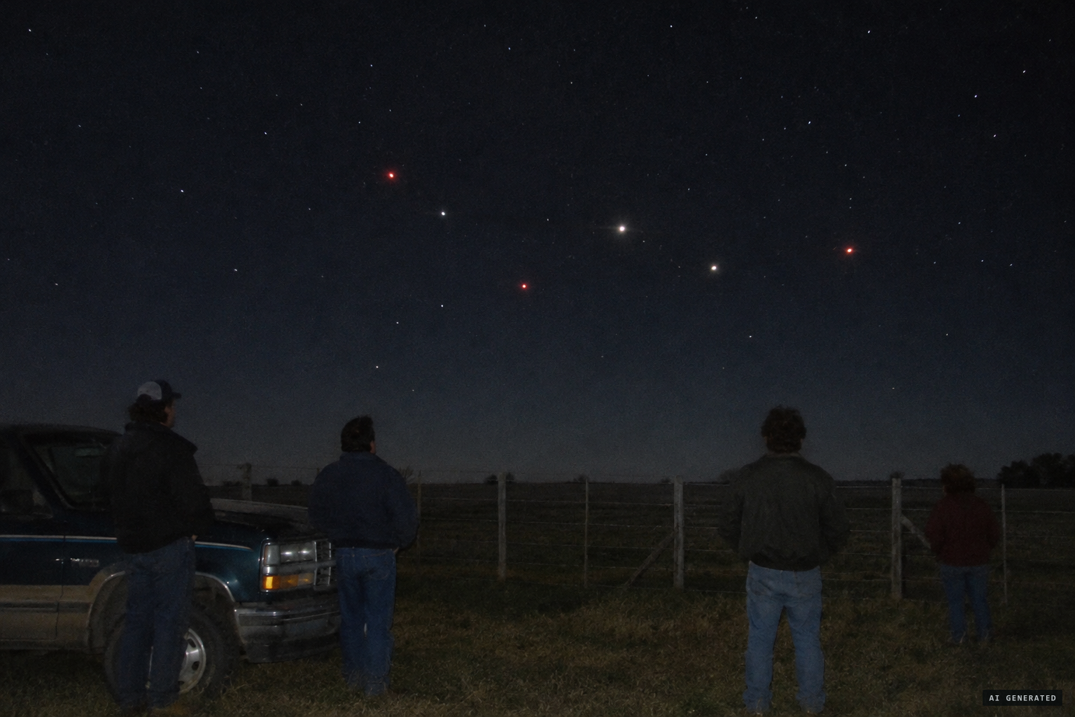 Strange lights in the night sky over Salliqueló