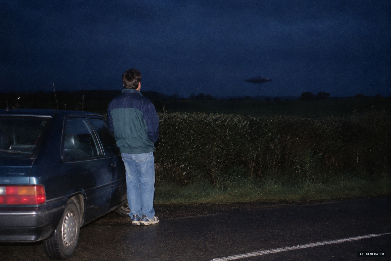 Near Armadale at about 23:30, Andy Swan sees something hovering over a field