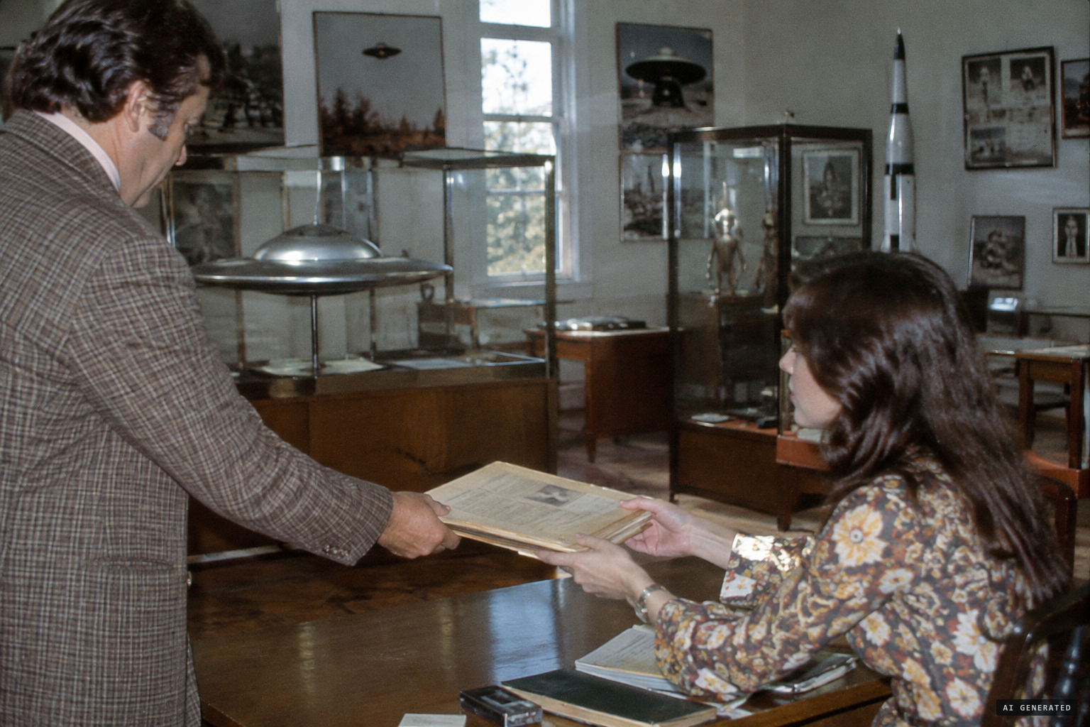 An employee's son brings the EPEC statements to the UFO Museum
