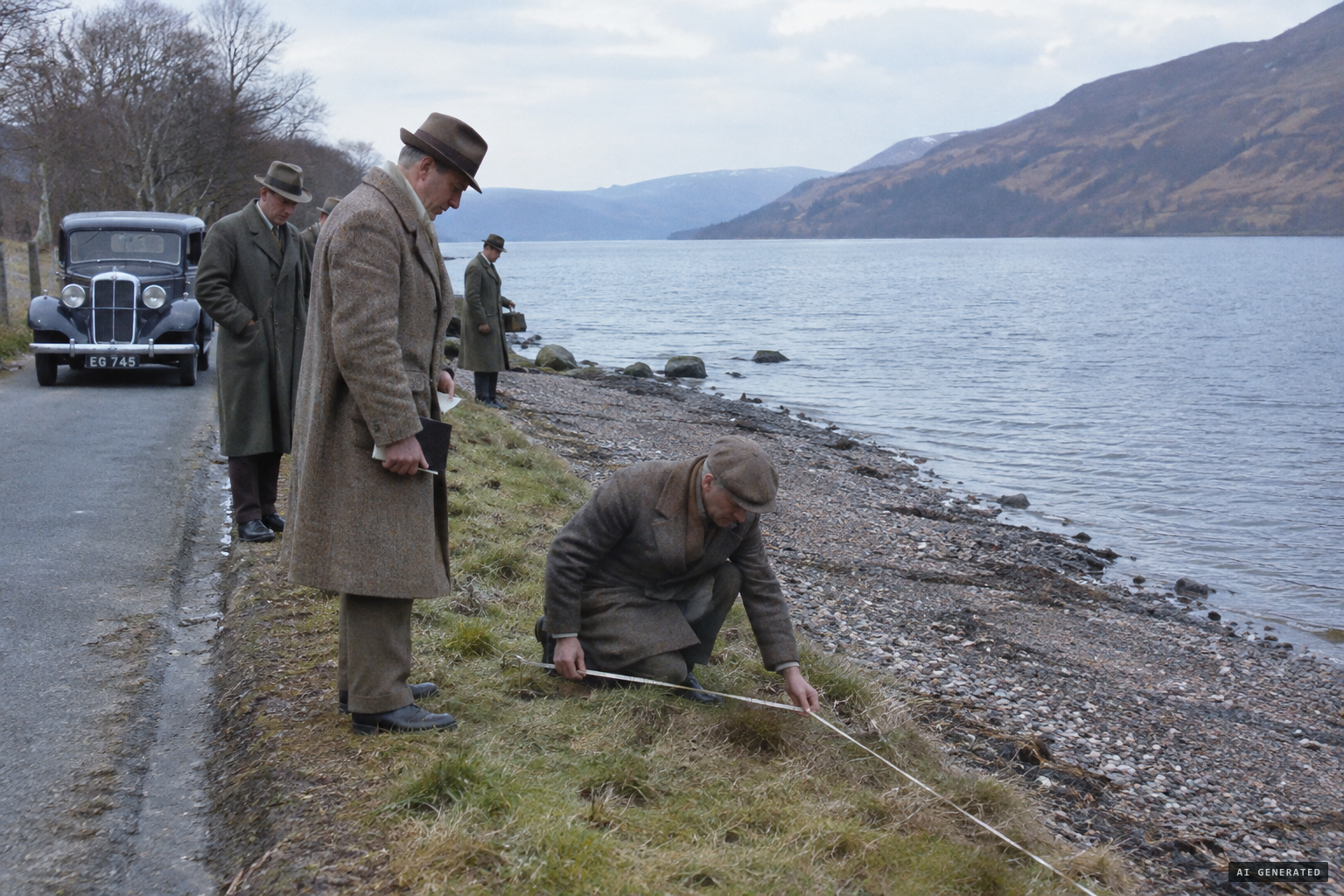 A. F. Hay's expedition examines the road and the beach