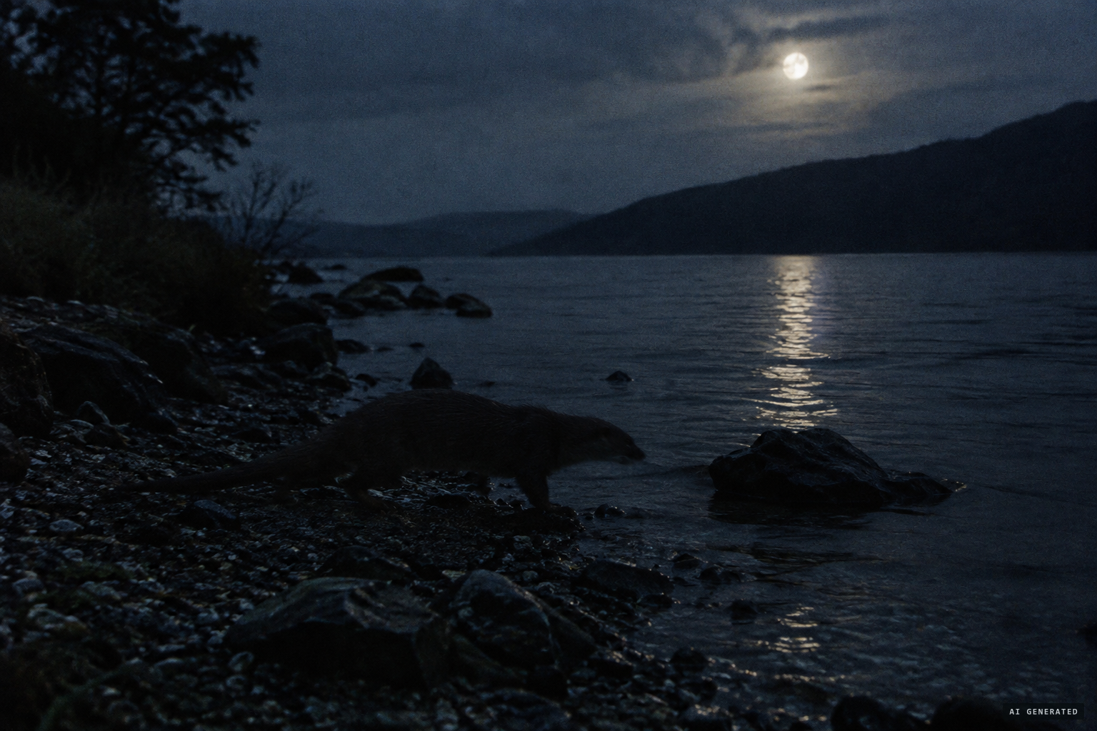 The sceptics' answer: an otter or seal in poor light