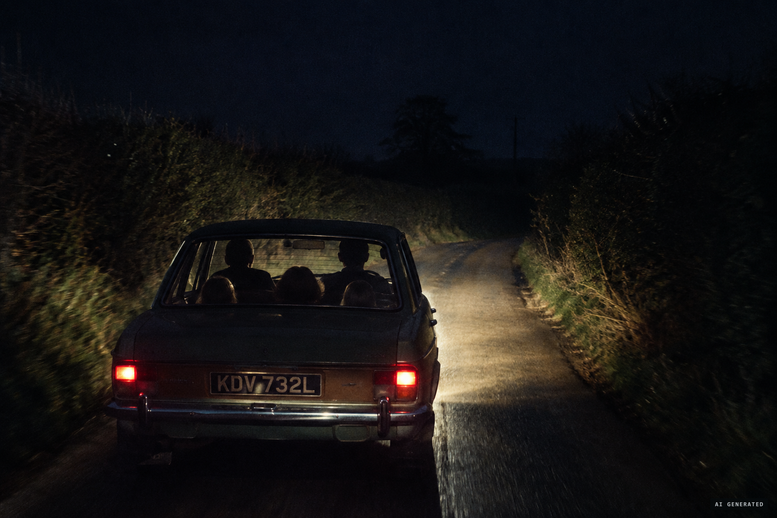 The family drives home to Aveley on the evening of October 27, 1974