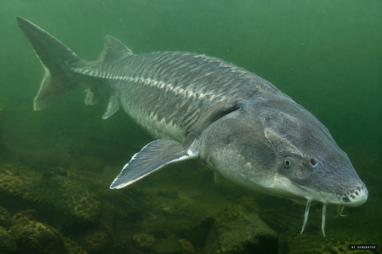 The white sturgeon, whose vertical tail moves side to side, became the favourite