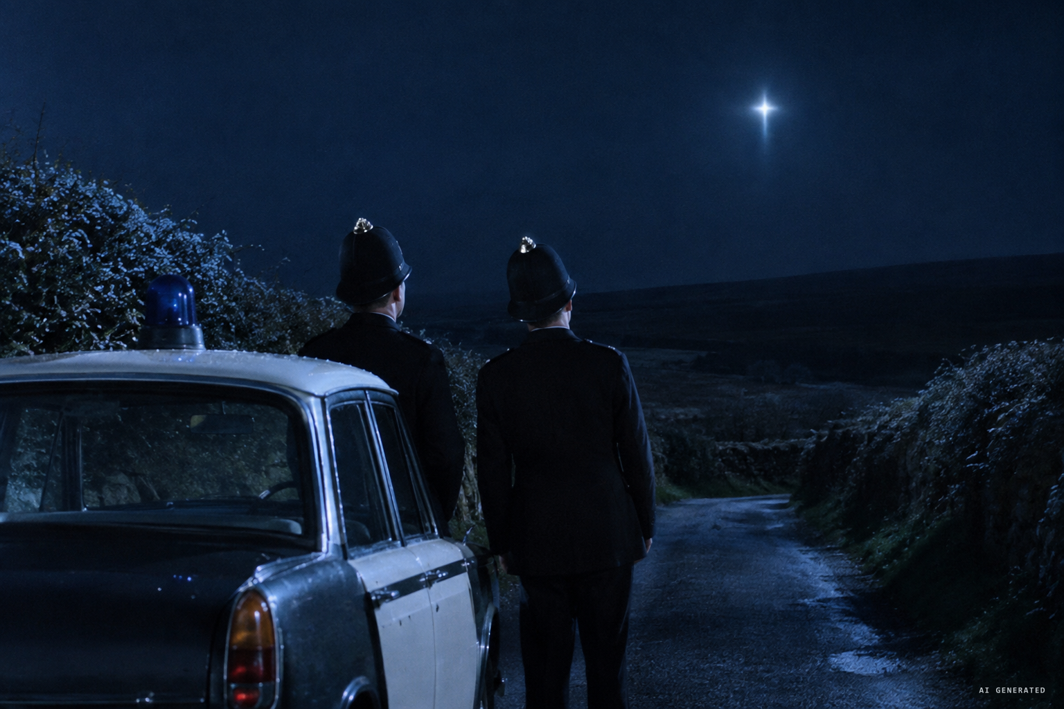 Devon officers chase a 'flying cross' near Okehampton, October 1967