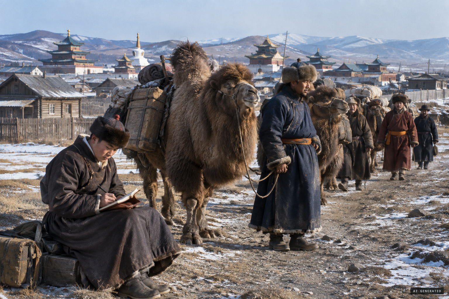 Baradiin's caravan leaves Urga on its journey toward Alashan
