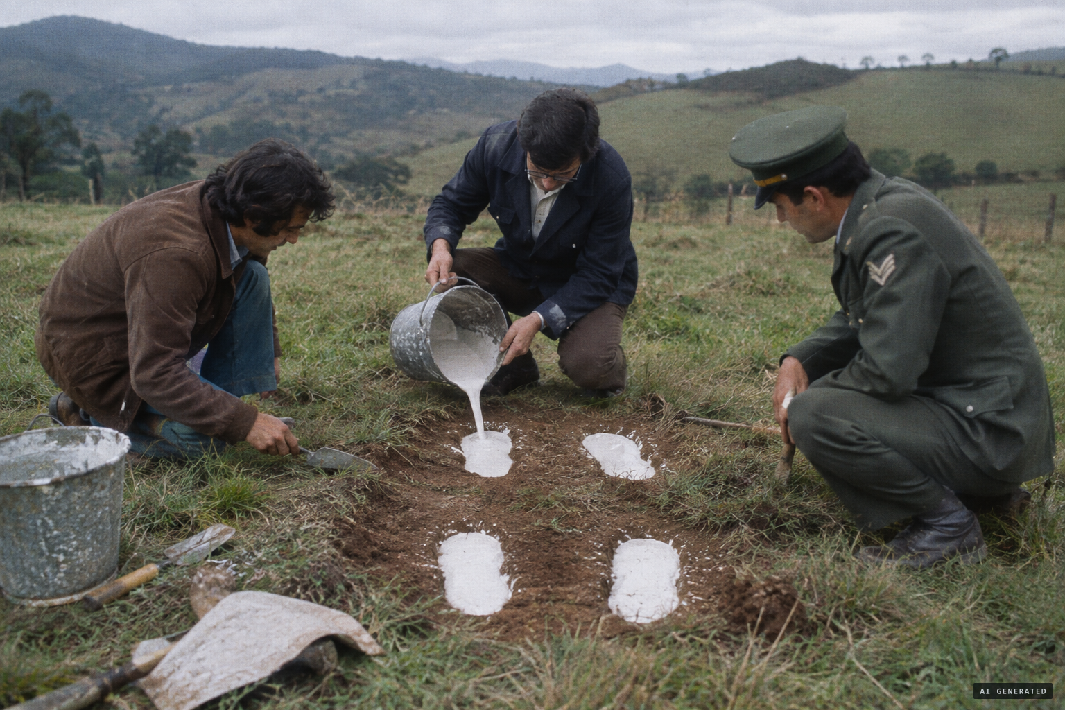 CEVAPPA investigators cast the four landing prints in plaster
