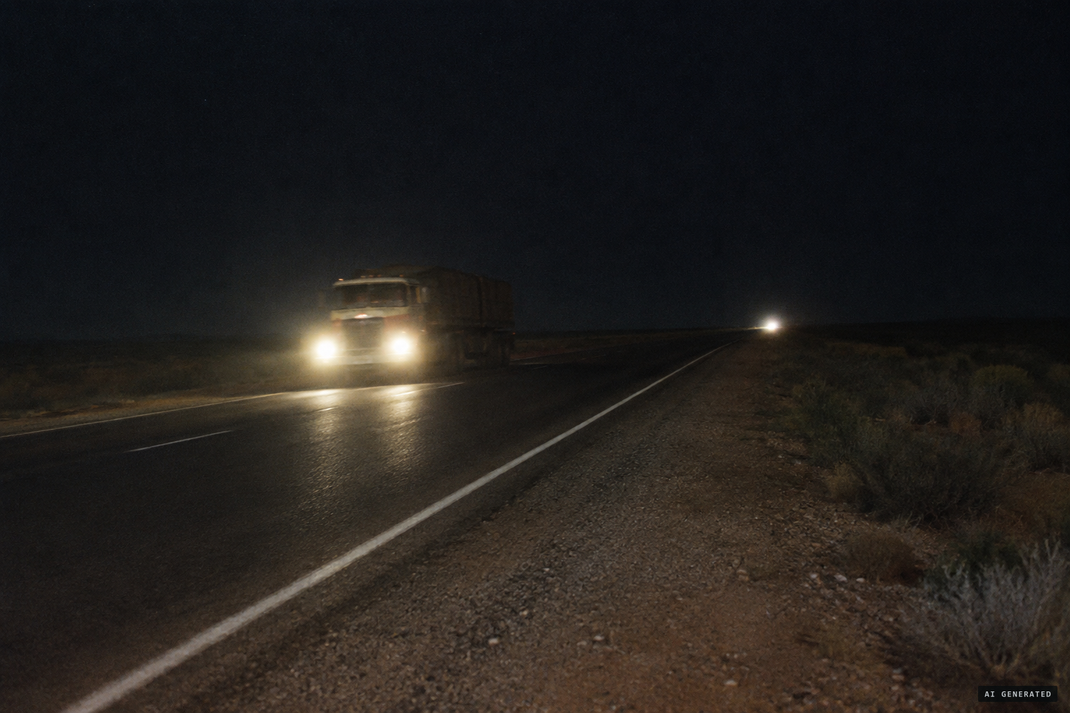 A night drive and a light first taken for a vehicle
