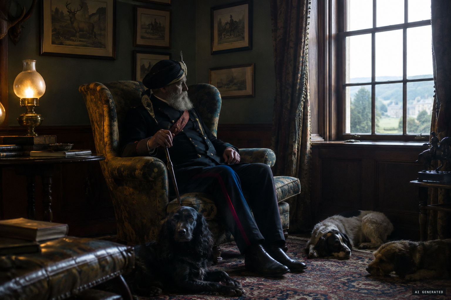 Major Robert Steuart, who said he would return in the form of a dog, with his black spaniel