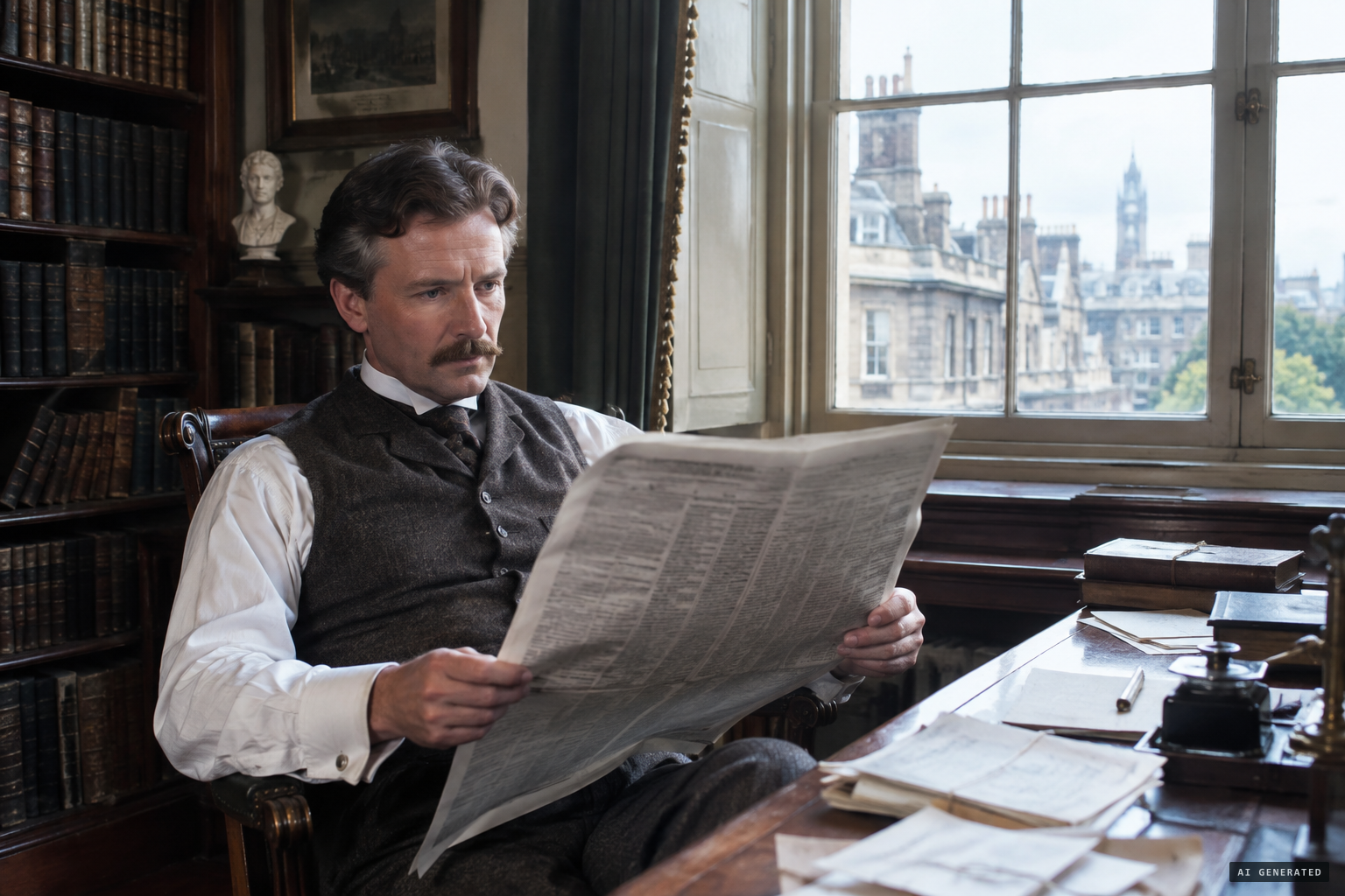 The Times runs 'On the Trail of a Ghost', and letters follow