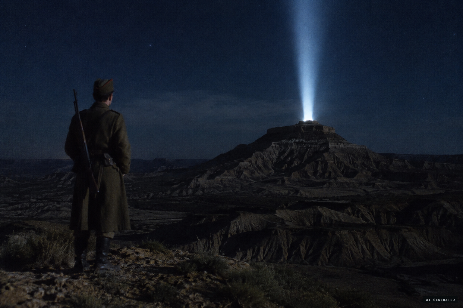 The reported 5 January sighting: a great beam of light above the mountain
