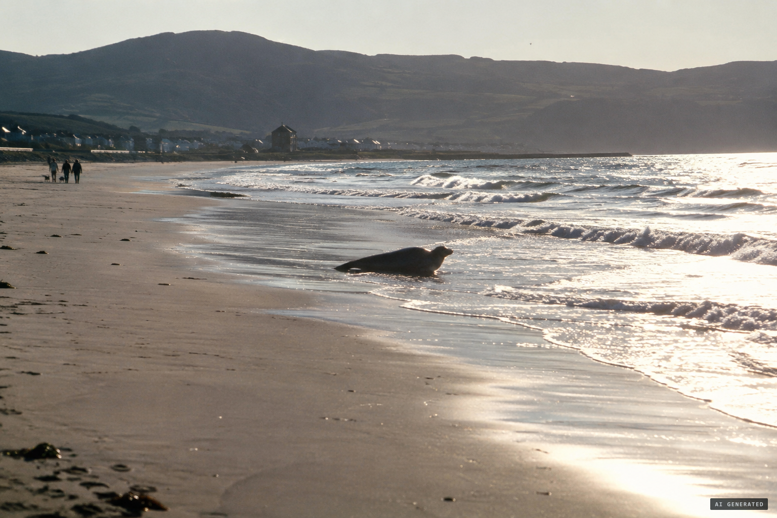 An otter or a seal, with a trick of the light confusing its size