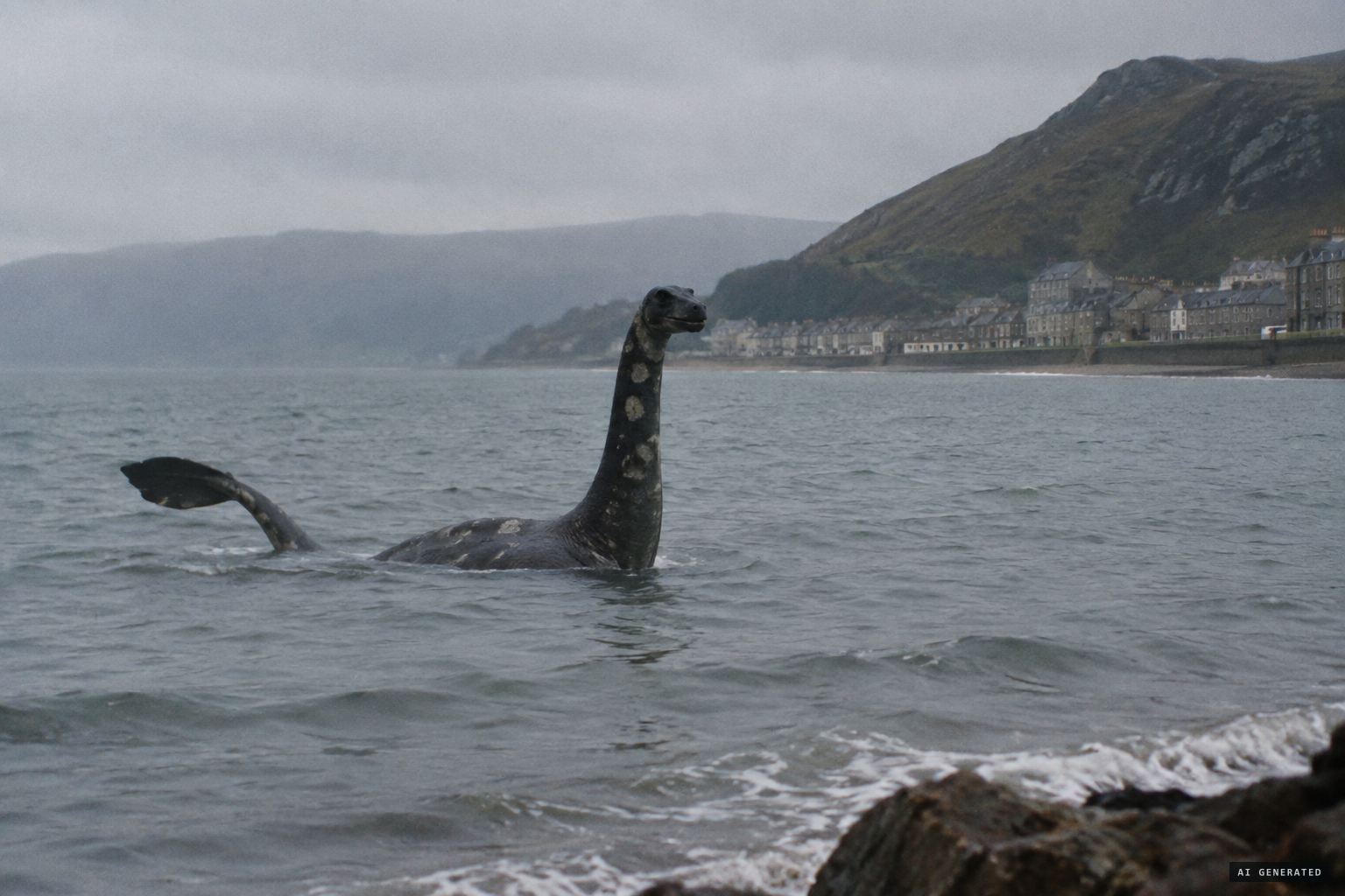 Mysterious Wales: a long neck, a square face and a flipper at the back