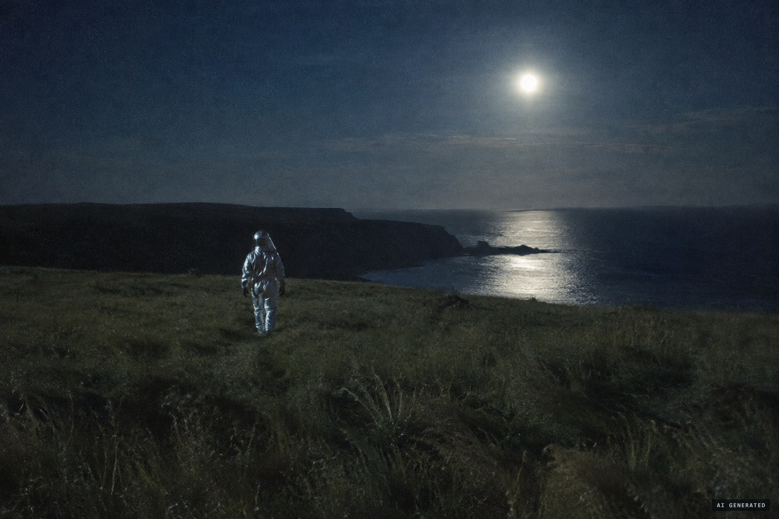 A prankster in a silver suit at Broad Haven, as later claimed