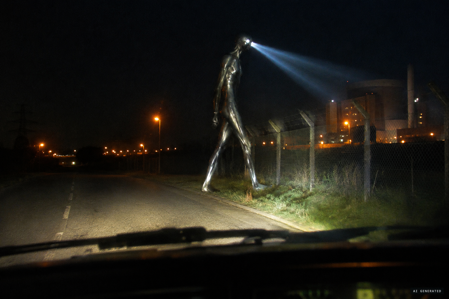 The 7 ft silver man reported near Risley, March 1978