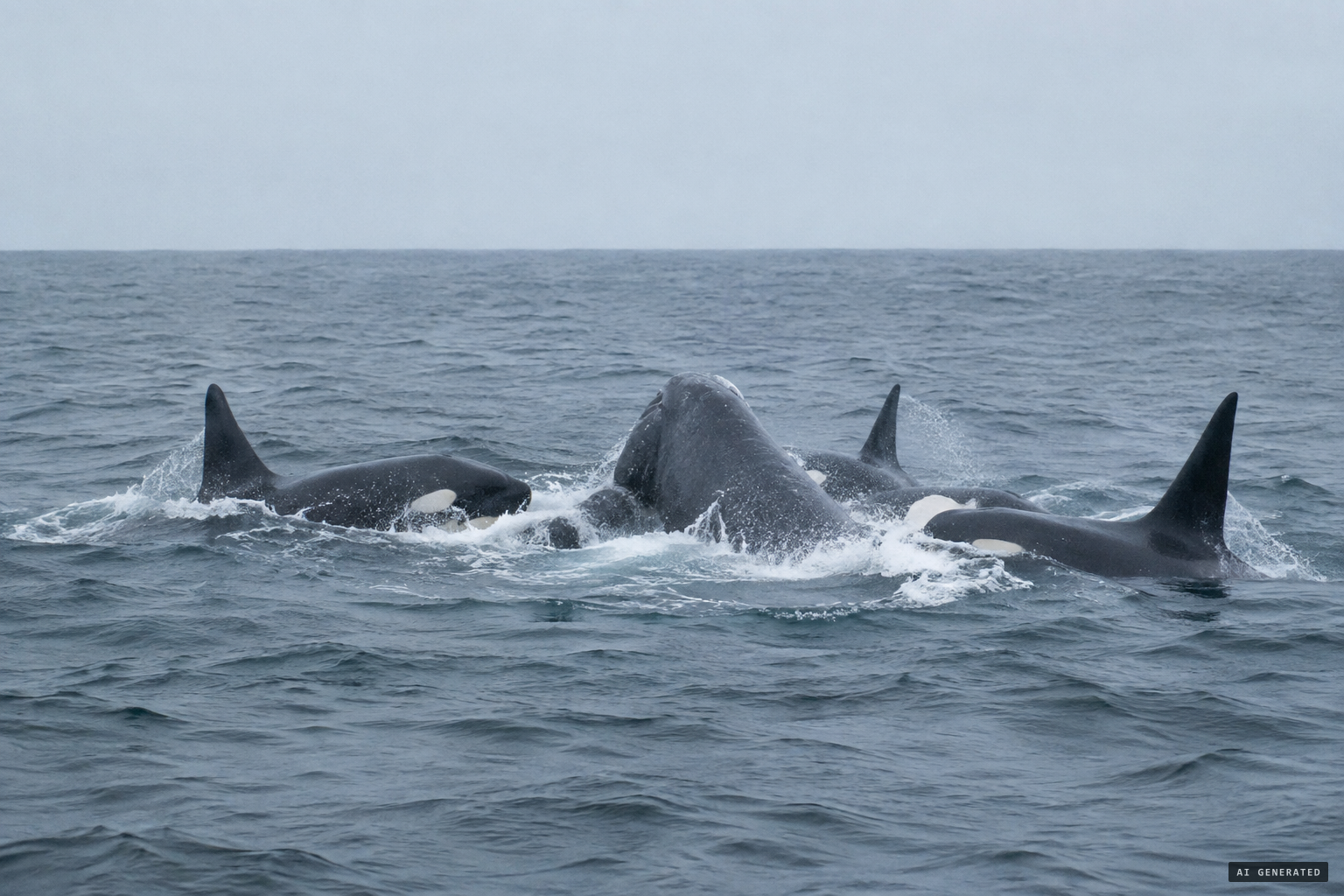 The sceptics' answer: a whale attacked by grampuses