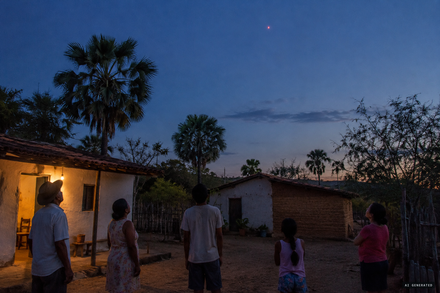 Residents of Barras's rural communities watch "o fogo" appear in the evening sky